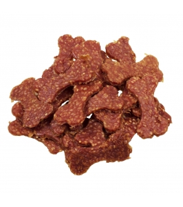 Kačacie mäso s ryžou v tvare kosti 9cm 500g maškrta pre psov